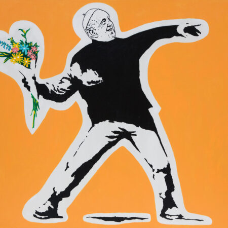 Pope Francis protests against religious fanaticism in Banksy's studio