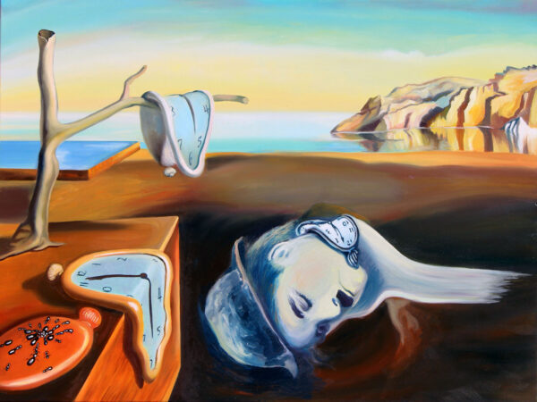 The sunny side of The Persistence of Memory - Chaplin in Dali's studio